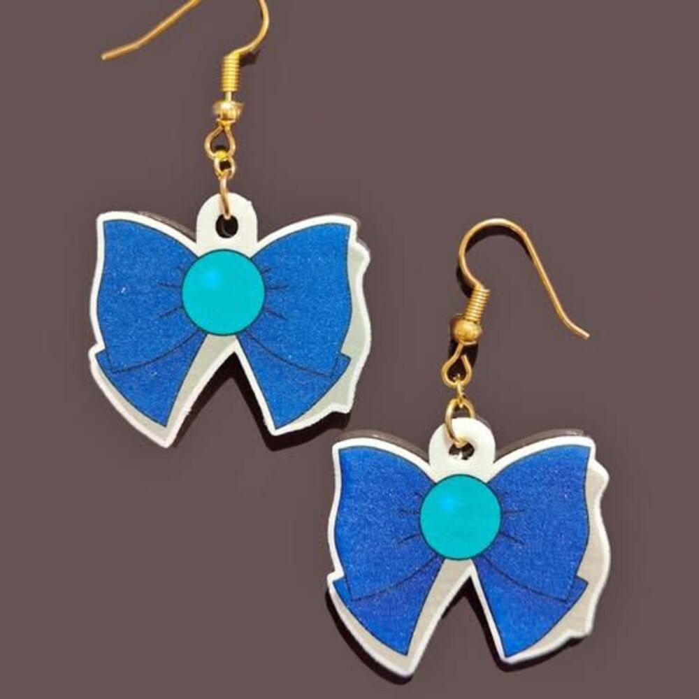 Sailor Moon Sailor Neptune Bow Earrings-Posts-Gold